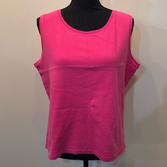 Studio Works Women’s Tank Top Size L in Hot Pink‎ Rounded Neck - Picture 1 of 8